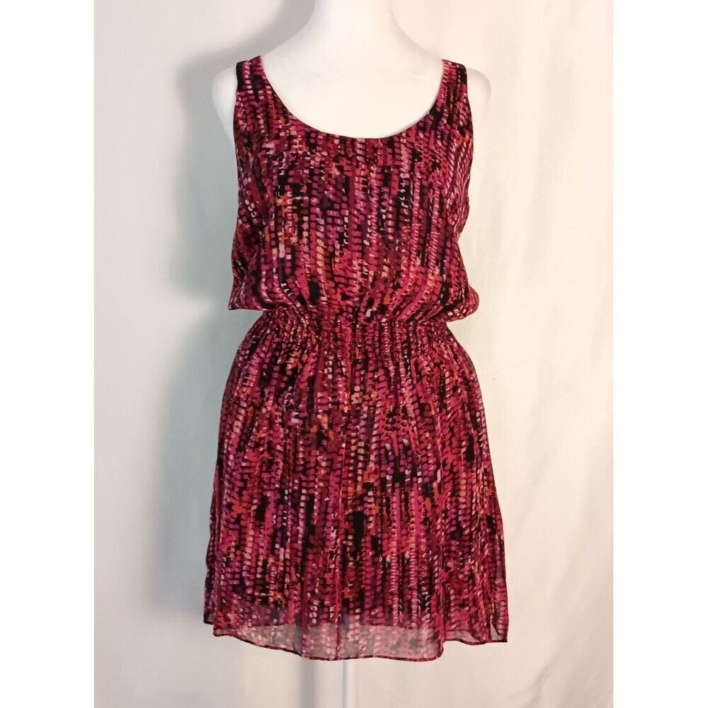 Aqua Bloomingdale’s Exclusive A-Line Tank Dress M Smocked Waist Lined Black